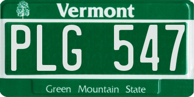 VT license plate PLG547
