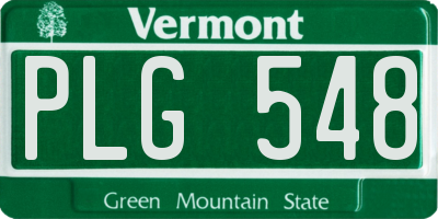 VT license plate PLG548