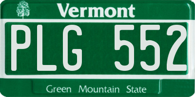 VT license plate PLG552