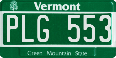 VT license plate PLG553