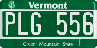 VT license plate PLG556