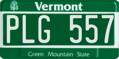 VT license plate PLG557
