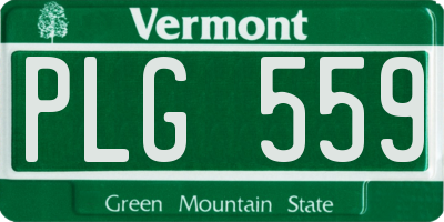 VT license plate PLG559
