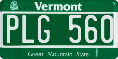 VT license plate PLG560
