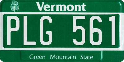 VT license plate PLG561