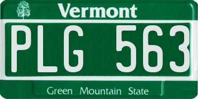 VT license plate PLG563