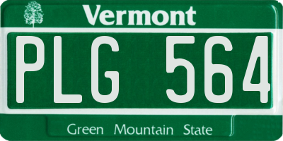 VT license plate PLG564