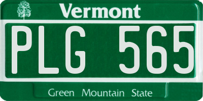 VT license plate PLG565
