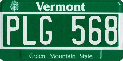 VT license plate PLG568