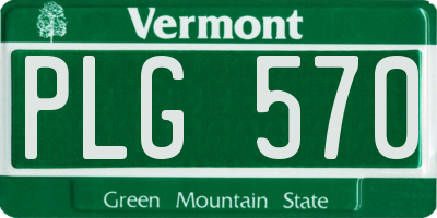 VT license plate PLG570
