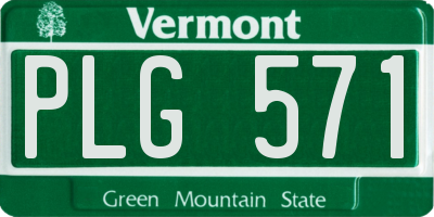 VT license plate PLG571