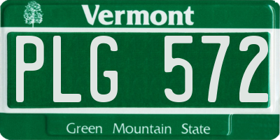 VT license plate PLG572
