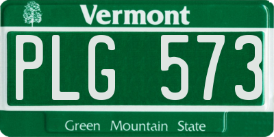 VT license plate PLG573