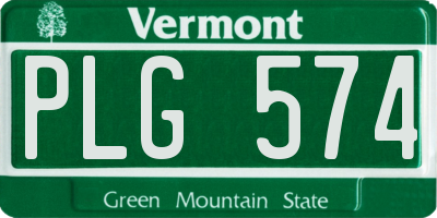 VT license plate PLG574