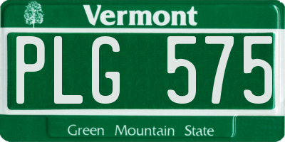 VT license plate PLG575