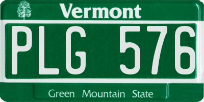 VT license plate PLG576