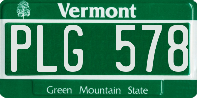 VT license plate PLG578