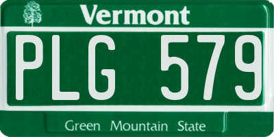 VT license plate PLG579