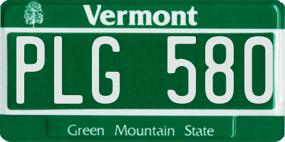 VT license plate PLG580