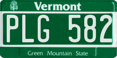 VT license plate PLG582