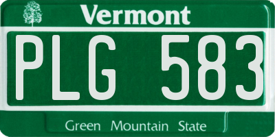 VT license plate PLG583