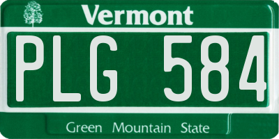 VT license plate PLG584