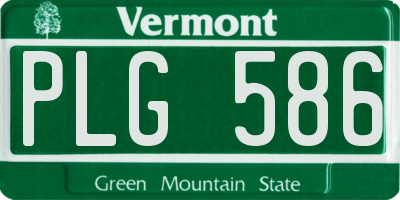 VT license plate PLG586