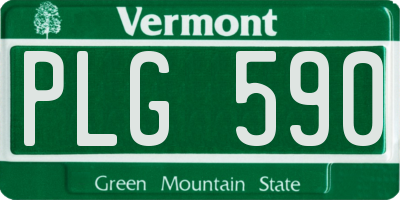 VT license plate PLG590