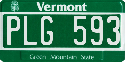 VT license plate PLG593