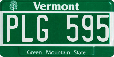 VT license plate PLG595