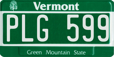 VT license plate PLG599