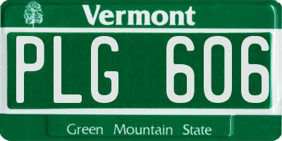 VT license plate PLG606
