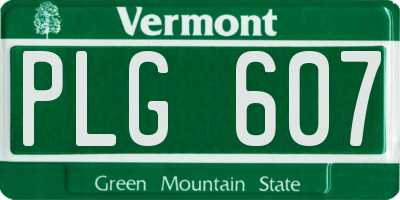 VT license plate PLG607