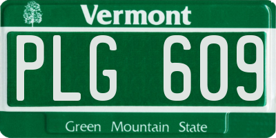VT license plate PLG609