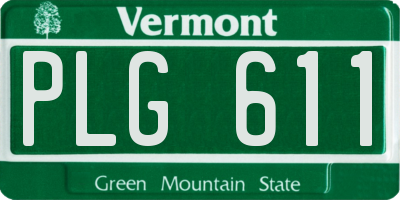 VT license plate PLG611