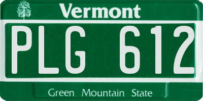 VT license plate PLG612