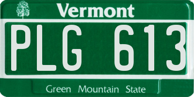 VT license plate PLG613