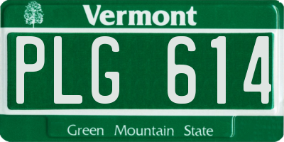 VT license plate PLG614
