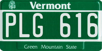VT license plate PLG616