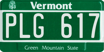 VT license plate PLG617