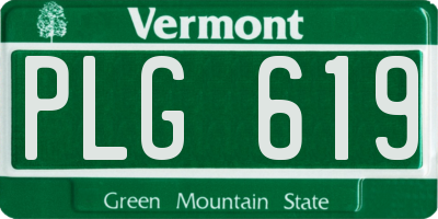 VT license plate PLG619