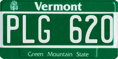 VT license plate PLG620