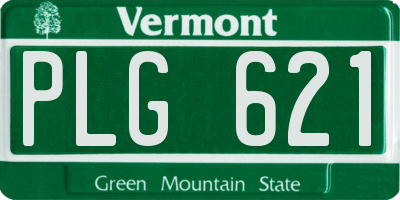 VT license plate PLG621