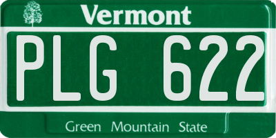 VT license plate PLG622