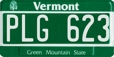 VT license plate PLG623