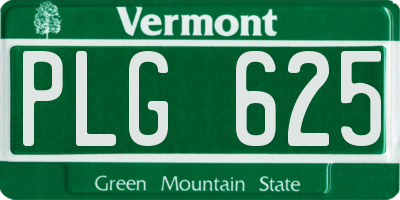 VT license plate PLG625
