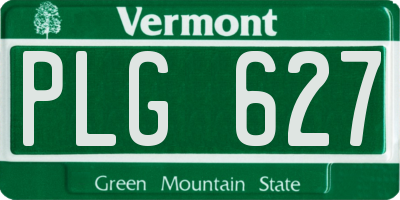 VT license plate PLG627