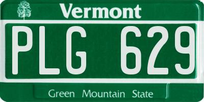 VT license plate PLG629