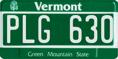 VT license plate PLG630