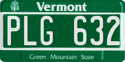 VT license plate PLG632